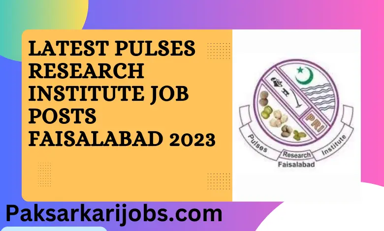 Latest Pulses Research Institute Job Posts Faisalabad 2023